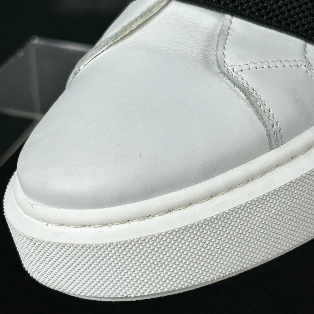 Valentino Size 9.5 White Leather Logo Slip On Sneakers Shoes NEW Maya‎ $499